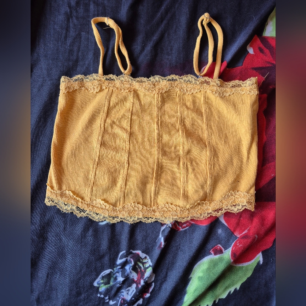Forever 21 Mustard Yellow Women's Tube Top Crop